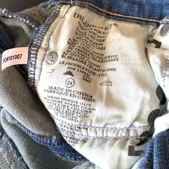 BlankNYC Step Hem Jeans size 24 Blue High Low Skinny Paneled Mid Rise - Picture 8 of 8